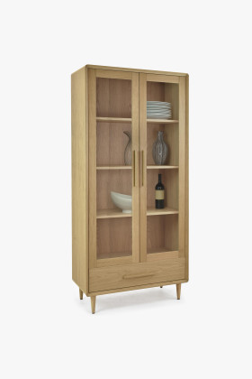 Vitrína 2D dub biely na nožičkách